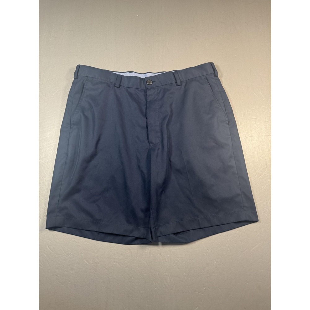 Brooks Brothers Shorts Mens 38 Navy Blue Dress Flat Front Polyester Classic Golf